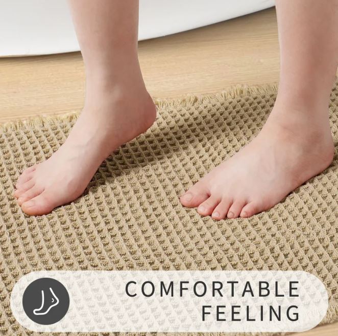 Home Fashion Waffle Bathroom Door Absorbent Carpet