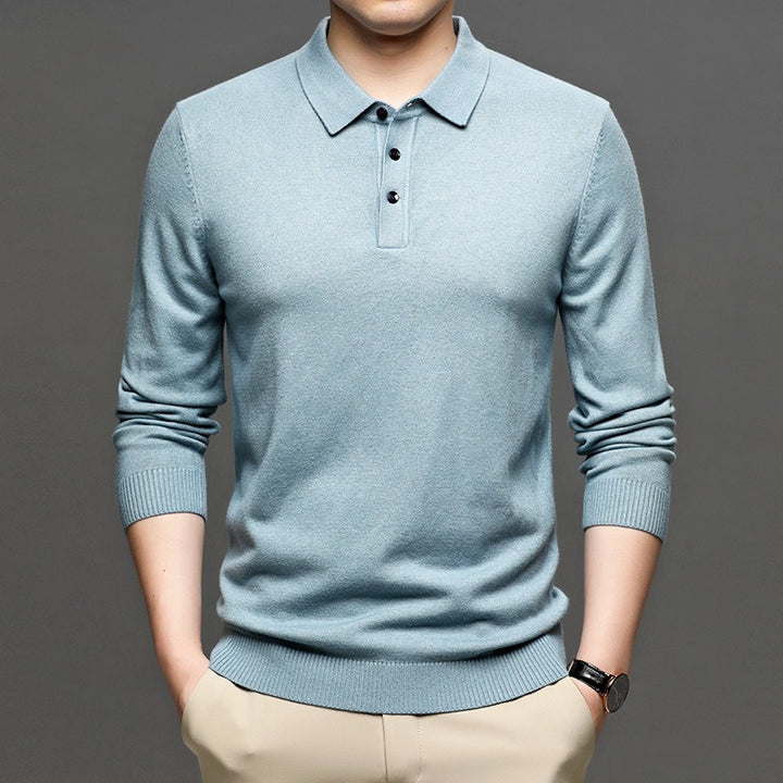 Men's Lapel Knit Pullover Sweater